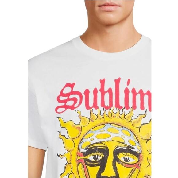 Sublime Men's Graphic Band Tee with Short Sleeves White Size Medium Size 3XL - Picture 3 of 6